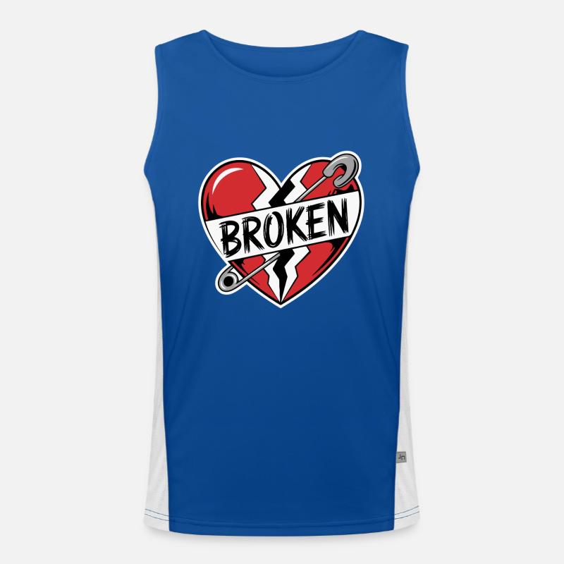 BROKEN HEART Men's Functional Contrast Tank Top 