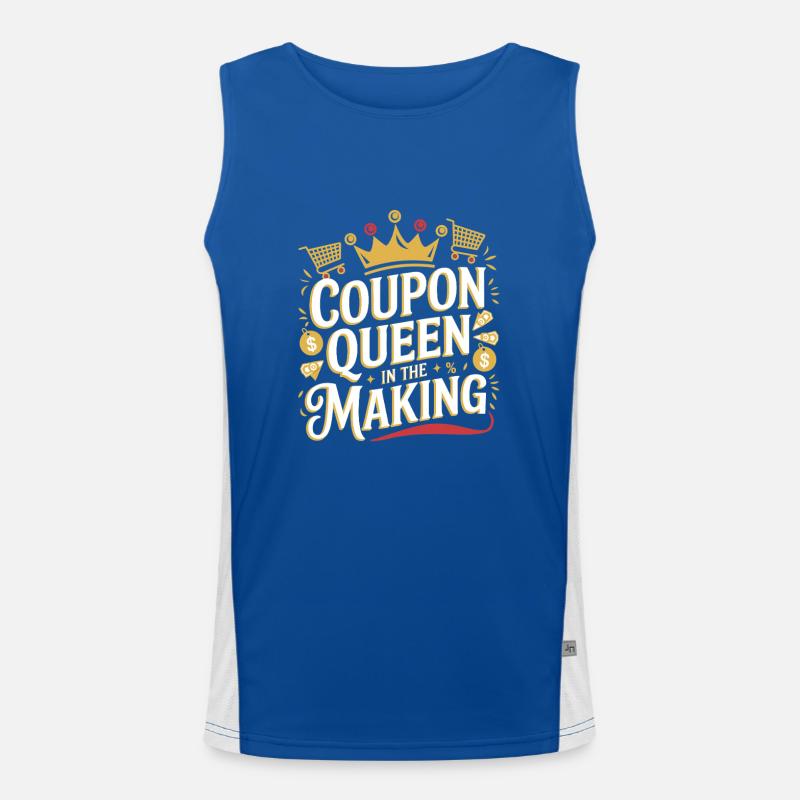 Coupon Queen In The Making Couponer Shopper Save Men's Functional Contrast Tank Top 