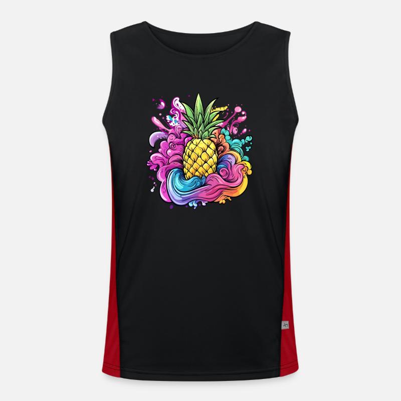 Explosion de couleur ananas Débardeur respirant contrasté Homme 