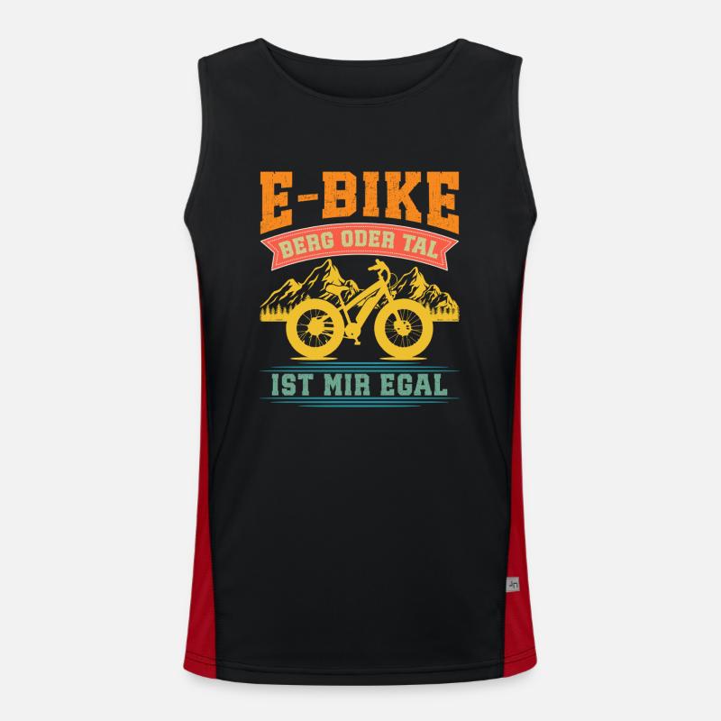 Elektro Rad OB BERG ODER TAL IST MIR EGAL Lustiges Funktionelles Kontrast-Tank Top für Männer 