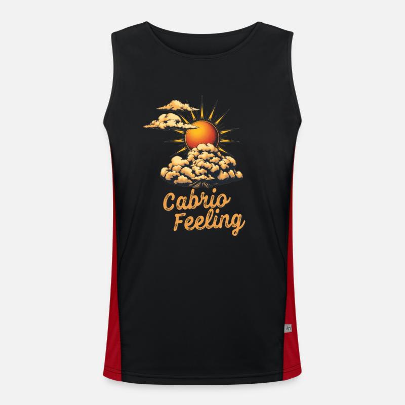 Convertible Feeling Saying Retro Sun Wind and Clouds Men's Functional Contrast Tank Top 