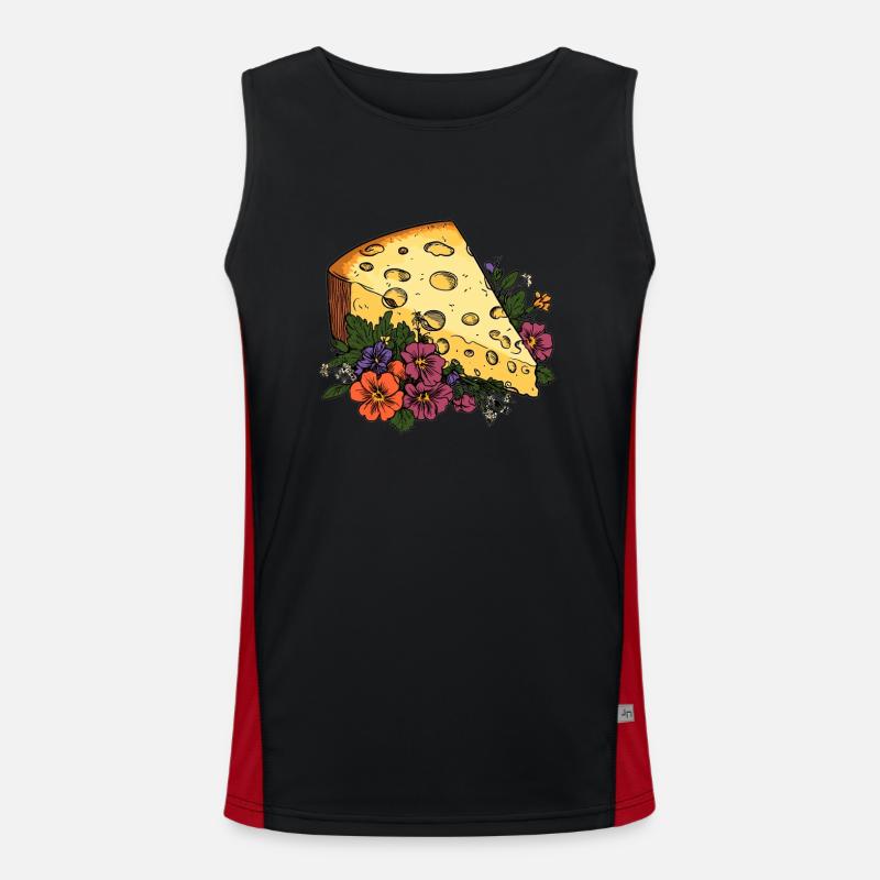 Cheese with flowers Men's Functional Contrast Tank Top 