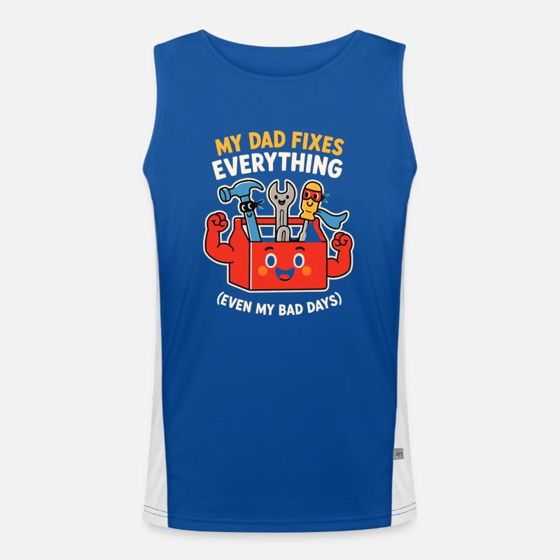 Vatertagsgeschenk My Dad Fixes Everything Werkzeug Funktionelles Kontrast-Tank Top für Männer 
