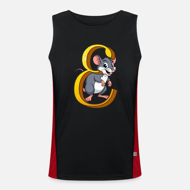 BUCHSTABE E Funktionelles Kontrast-Tank Top für Männer 