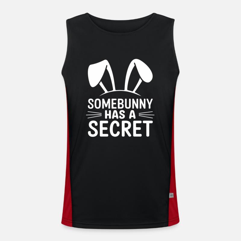 Funny Easter Bunny Easter Saying - Men's Functional Contrast Tank Top  - black/red