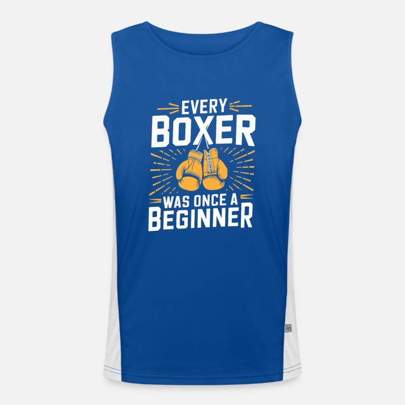 Jeder Boxer war einmal ein Anfänger Boxsport Funktionelles Kontrast-Tank Top für Männer 