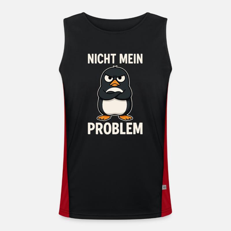 Grim Penguin – Not My Problem - Men's Functional Contrast Tank Top  - black/red
