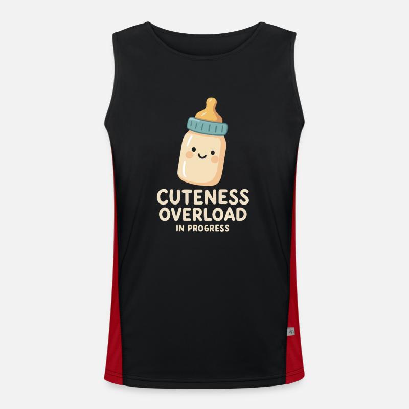 Cuteness Overload in Progress - Men's Functional Contrast Tank Top  - black/red