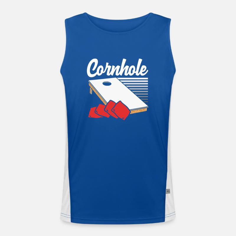 Cornhole Spieler Stilvolles Cornhole Design Funktionelles Kontrast-Tank Top für Männer 