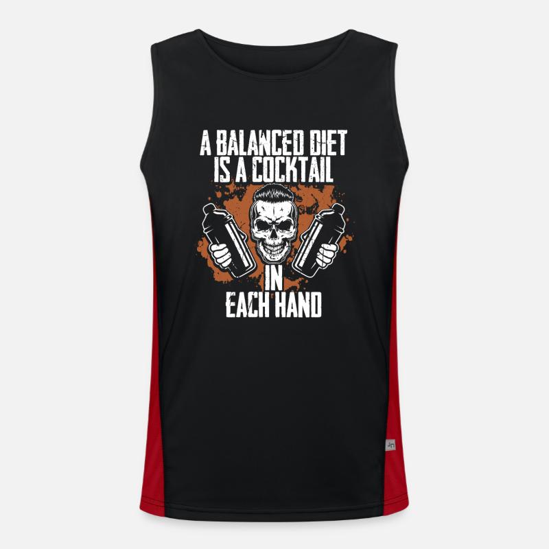 Bartender Bartender Bartending - Men's Functional Contrast Tank Top  - black/red