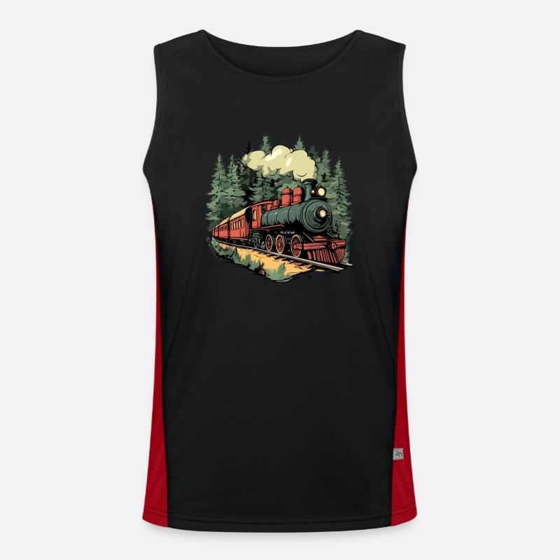 Forest train in the sunlight Men's Functional Contrast Tank Top 