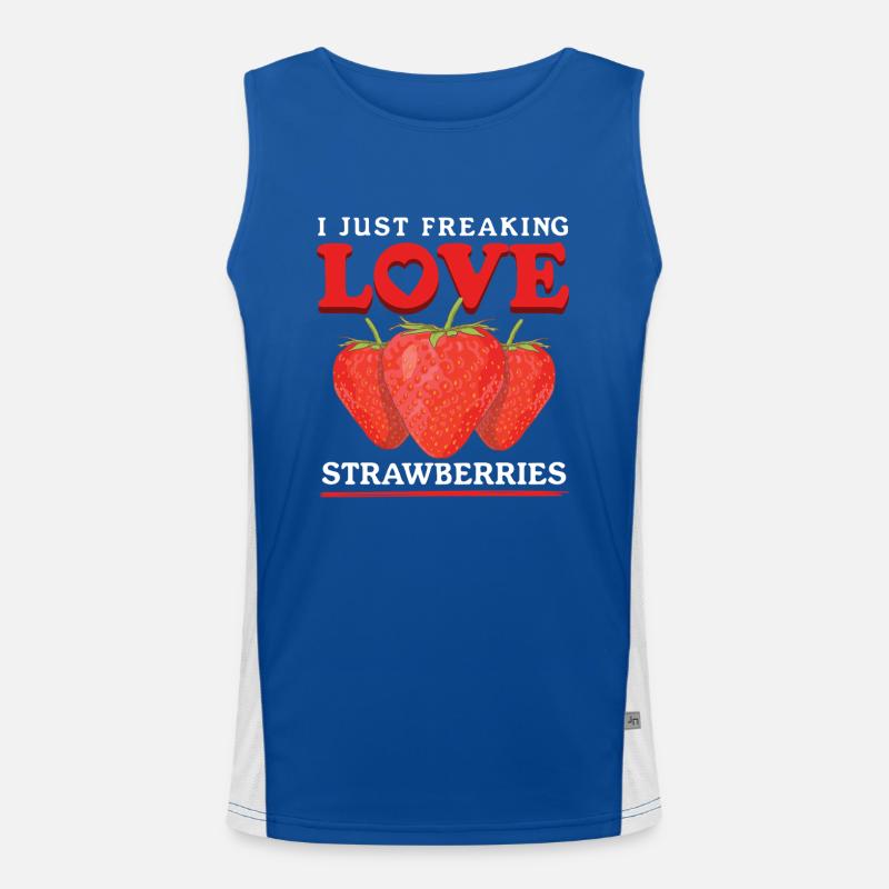 Erdbeeren Strawberry Erdbeere Geschenke Funktionelles Kontrast-Tank Top für Männer 