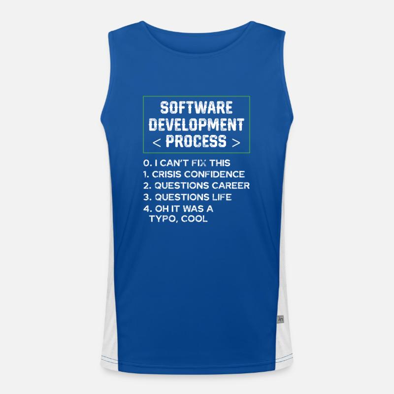 Softwareentwicklungsprozess Humor Programmierer Funktionelles Kontrast-Tank Top für Männer 