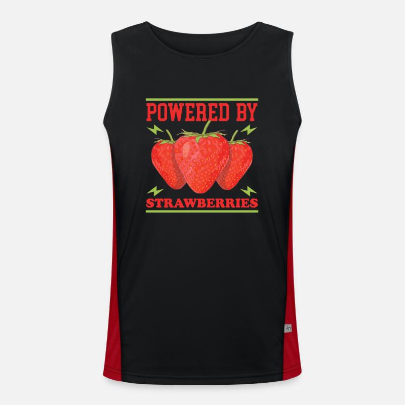 Erdbeeren Strawberry Erdbeere Geschenk Funktionelles Kontrast-Tank Top für Männer 