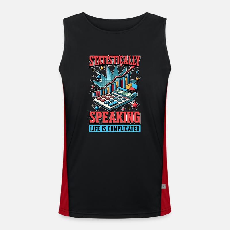 Statistically Speaking Data Scientist Statistician - Men's Functional Contrast Tank Top  - black/red