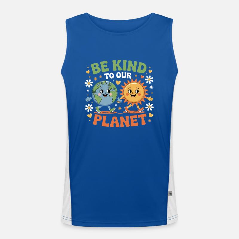 Sei Freundlich Zu Unserem Planeten Mit Sonnigem Funktionelles Kontrast-Tank Top für Männer 