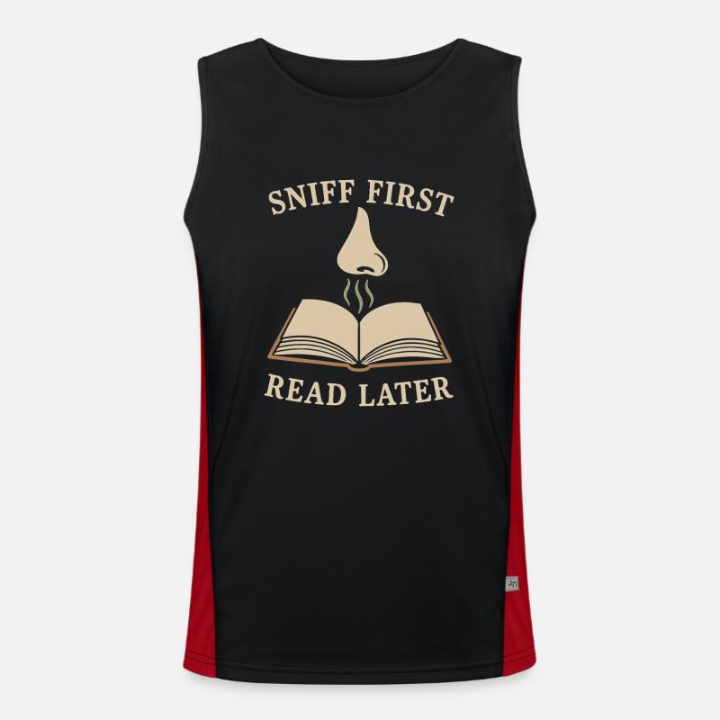 Buch Sniffer Reader -duftstolz Old Seiten Aroma Funktionelles Kontrast-Tank Top für Männer 