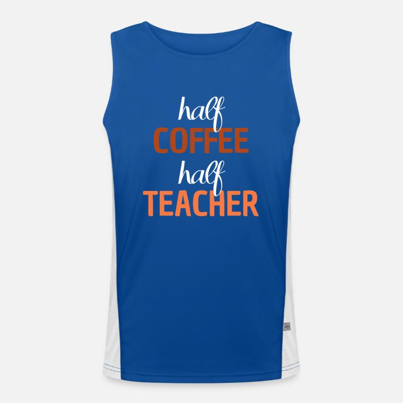 Moitié café moitié enseignant Enseignant disant Débardeur respirant contrasté Homme 