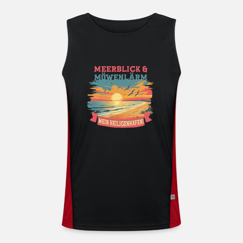 Heiligenhafen Meerblick & Möwenlärm Funktionelles Kontrast-Tank Top für Männer 
