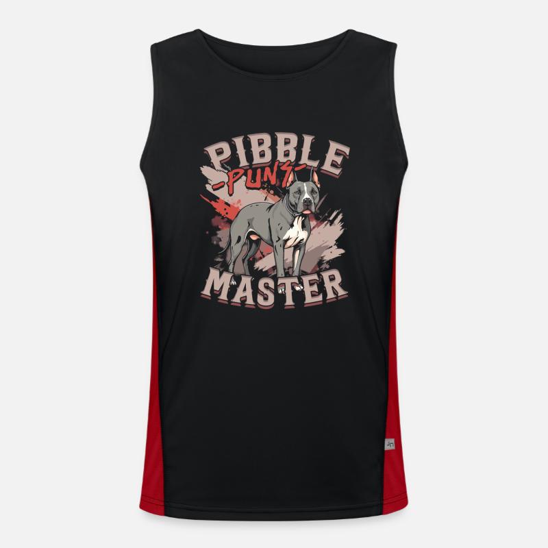 Pitbull Pitbulls Pibble Puns Master Funktionelles Kontrast-Tank Top für Männer 