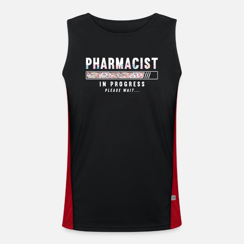 Pharmacy Tech Technician - Men's Functional Contrast Tank Top  - black/red
