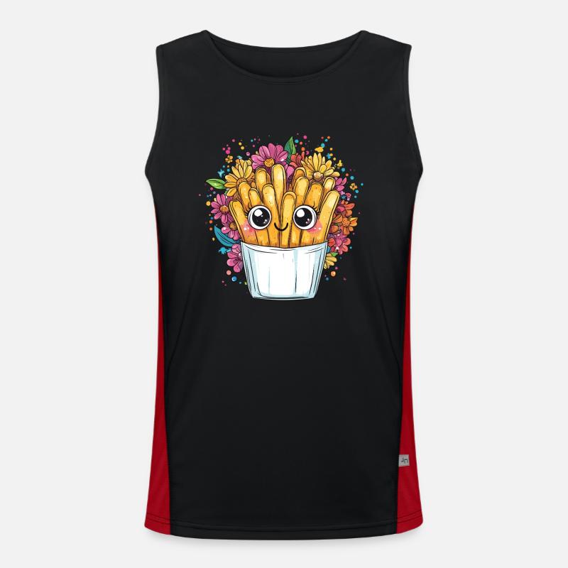 Frites mignonnes avec couronne de fleurs Débardeur respirant contrasté Homme 