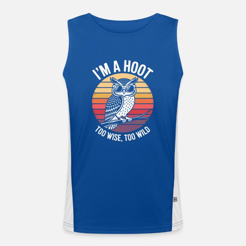 I´M A Hoot Too Wise, Too Wild Funktionelles Kontrast-Tank Top für Männer 