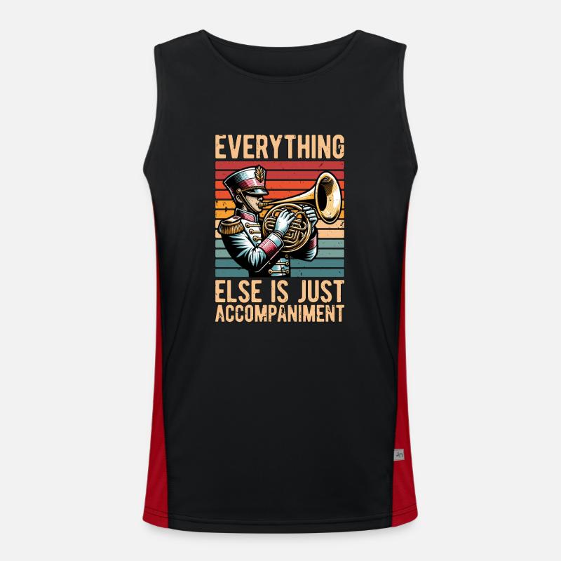 French Horn Everything Else Is Just Marching Band Funktionelles Kontrast-Tank Top für Männer 