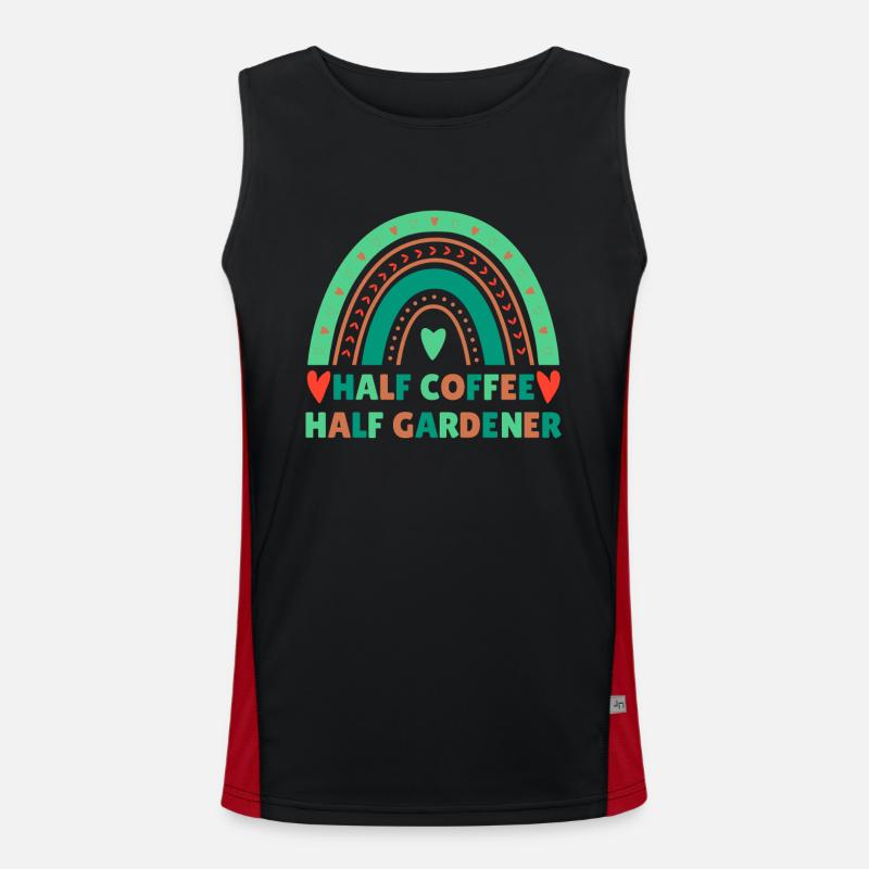 Kaffee Gärtner Spruch Design Funktionelles Kontrast-Tank Top für Männer 
