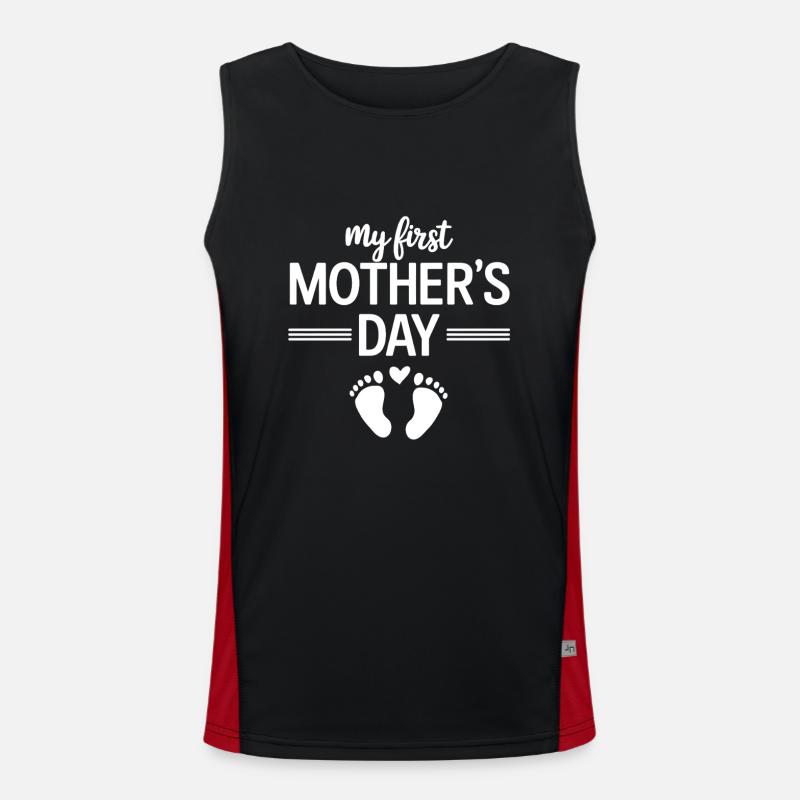 Mein erster Muttertag Design Funktionelles Kontrast-Tank Top für Männer 
