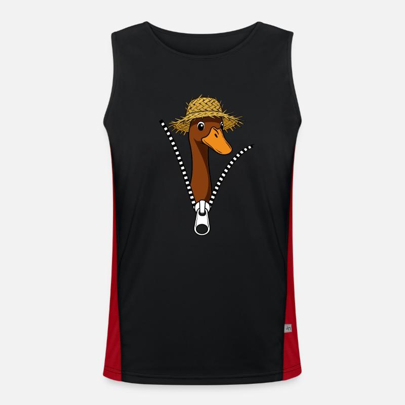 Funny Runner Duck Runner Duck Breeder Ducks Men's Functional Contrast Tank Top 