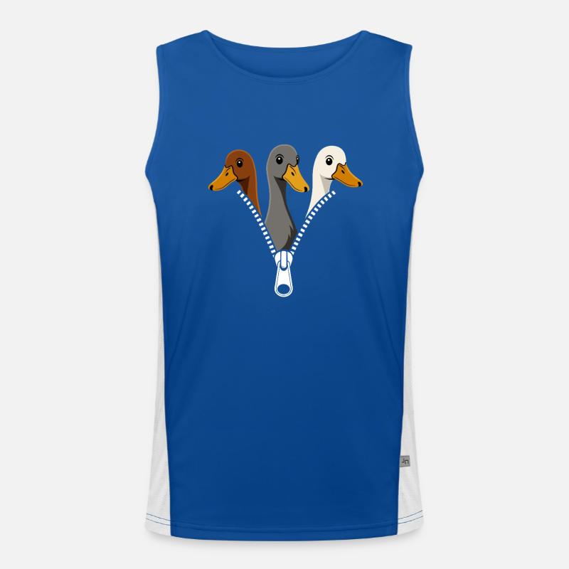 Trois canards fermeture éclair Duck Fans Canards canards Débardeur respirant contrasté Homme 