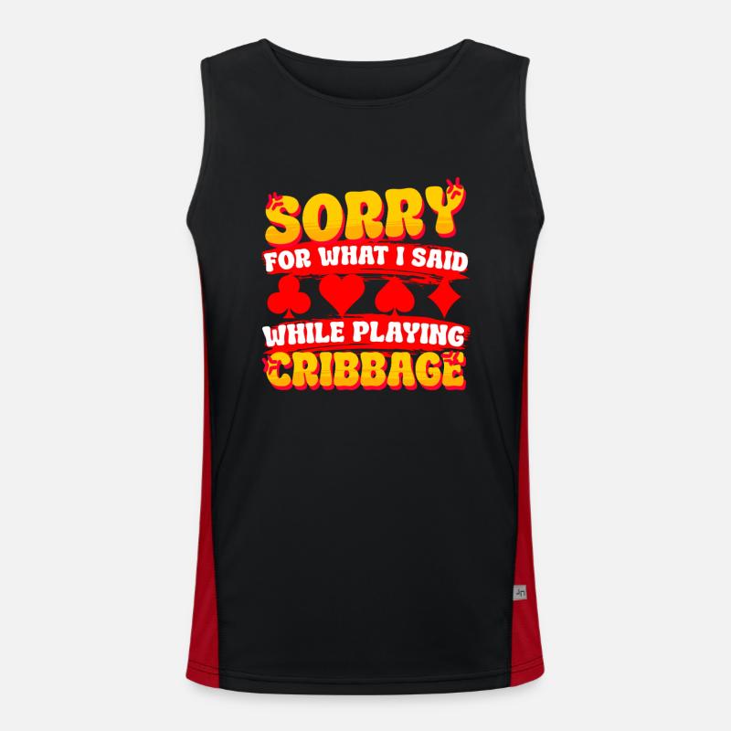 Sorry For What I Said While Playing Cribbage Men's Functional Contrast Tank Top 