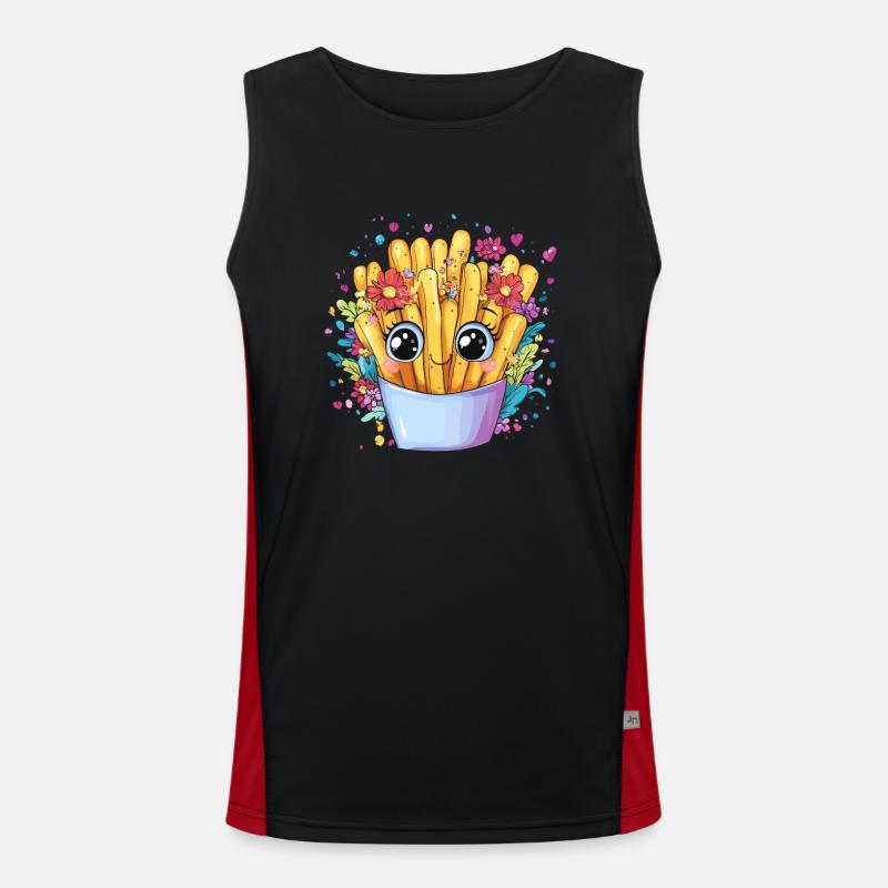 Frites avec couronne de fleurs Débardeur respirant contrasté Homme 