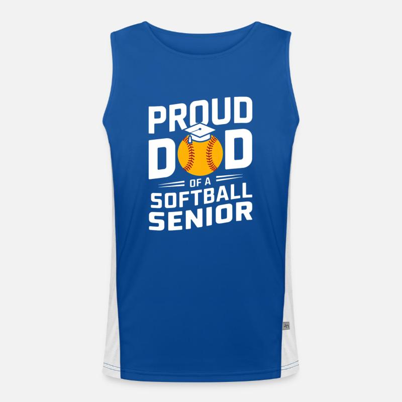 Stolzer Softball Papa Abitur Absolvent Funktionelles Kontrast-Tank Top für Männer 