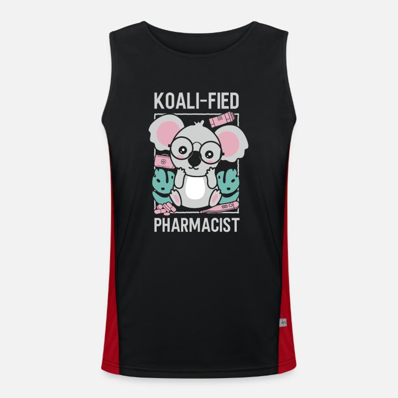 Pharmacy Tech Technician - Men's Functional Contrast Tank Top  - black/red