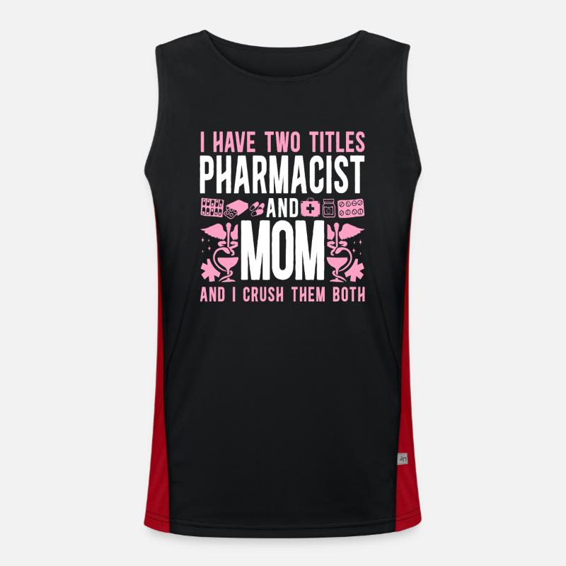 Pharmacy Tech Technician - Men's Functional Contrast Tank Top  - black/red