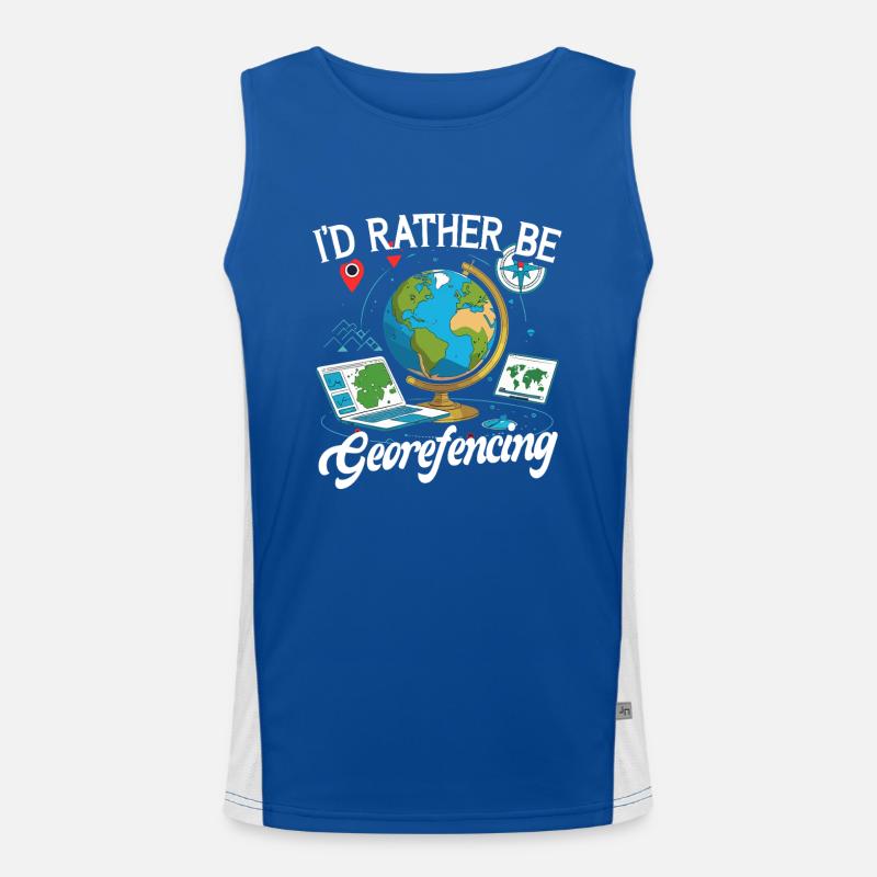 Geographic Information Systems Georefencing Men's Functional Contrast Tank Top 