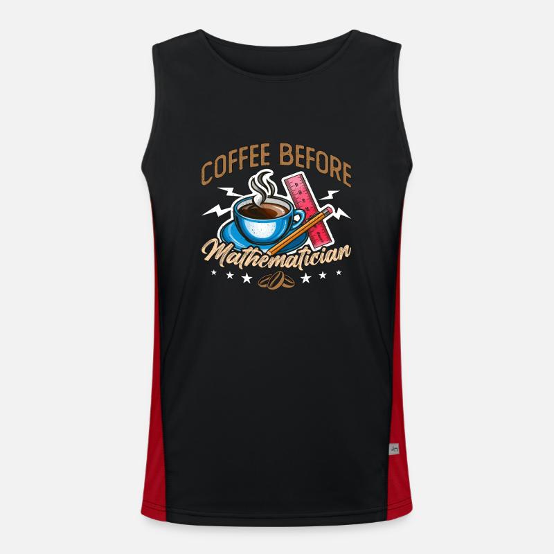 Mathematician Coffee Math Teacher Coffee Lover Funktionelles Kontrast-Tank Top für Männer 