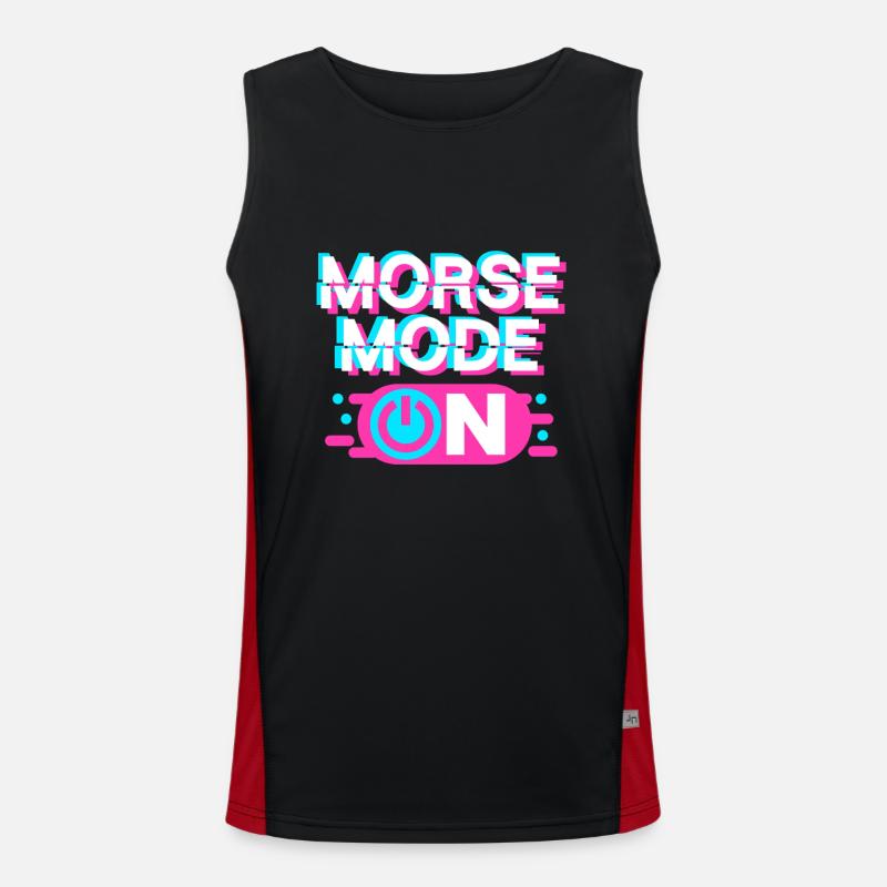 Morsecode Morse Code On Funktionelles Kontrast-Tank Top für Männer 