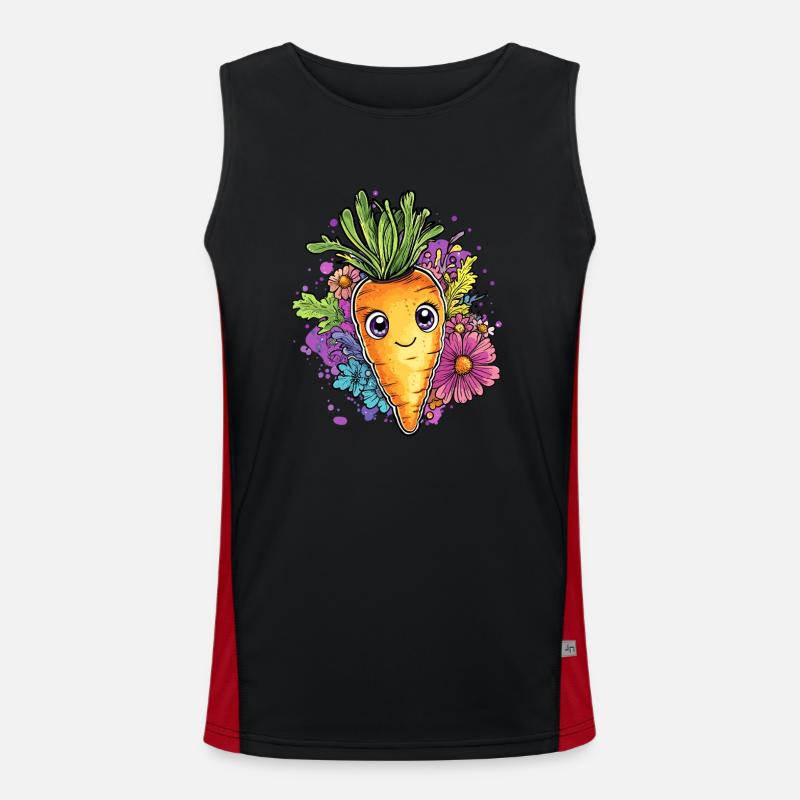 Carotte joyeuse aux fleurs Débardeur respirant contrasté Homme 