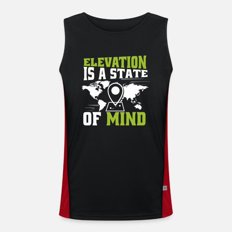 Geographic Information Systems - Men's Functional Contrast Tank Top  - black/red