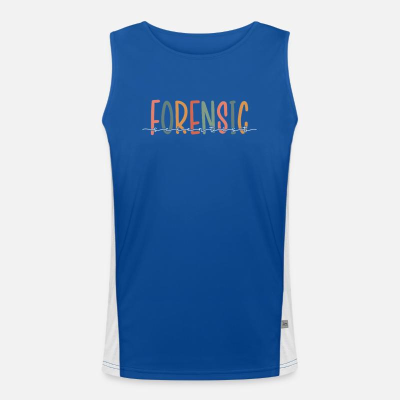 Forensic Scientist Crime Scene Funny Forensic Men's Functional Contrast Tank Top 