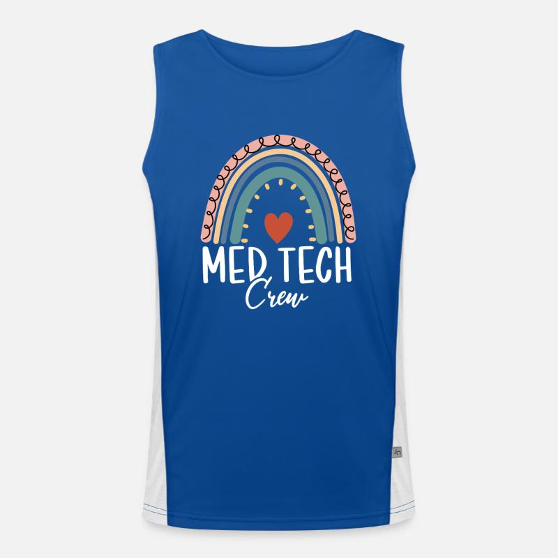 Med Tech Crew Boho Regenbogen Lustiges medizinisches Labor Funktionelles Kontrast-Tank Top für Männer 