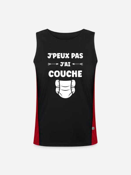 Couches - Débardeur respirant contrasté Homme  - noir/rouge