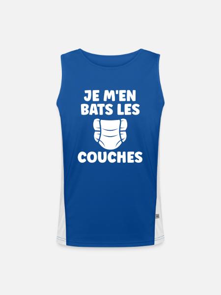 Couches - Débardeur respirant contrasté Homme  - bleu/blanc - Devant
