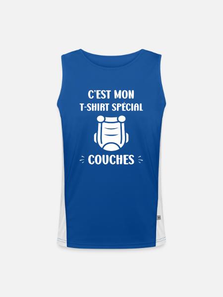 Couches - Débardeur respirant contrasté Homme  - bleu/blanc - Devant