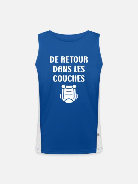 Couches - Débardeur respirant contrasté Homme  - bleu/blanc - Devant