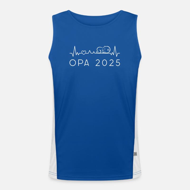 Opa 2025 Baby Herzschlag Puls Nachwuchs Verkünden Funktionelles Kontrast-Tank Top für Männer 
