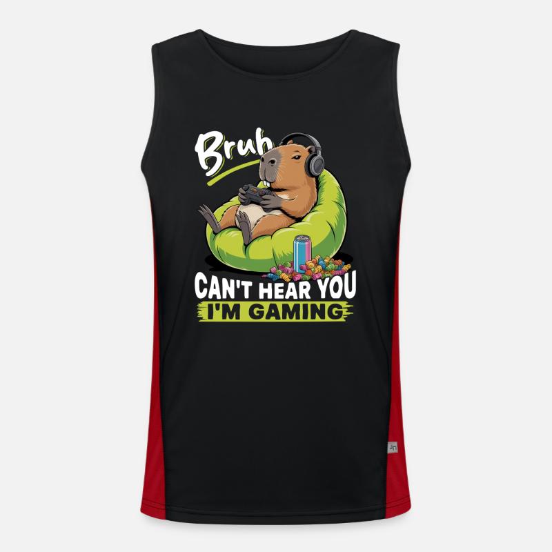 Capybara Gamer Gaming - Men's Functional Contrast Tank Top  - black/red